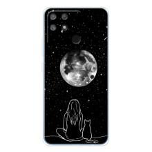 Чехол с рисунком кот на Realme NARZO 80 Lite 4G – Девушка с котом