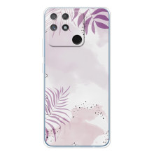 Чехол с цветочным принтом на Нарзо 80 Лайт 4Джи – Фиолетовые листья