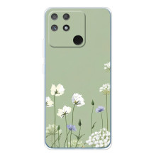 Чехол с цветочным принтом на Нарзо 80 Лайт 4Джи – Цветы на зеленом