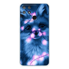 Чехол с принтом лисички на  (Лисица с гирляндой)