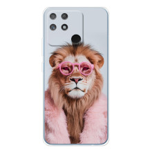 Чохол з принтом стильні тварини для Нарзо 80 Лайт 4Джі – Лев в окулярах