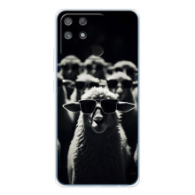 Чохол з принтом стильні тварини для Нарзо 80 Лайт 4Джі – Овечка в окулярах