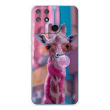 Чохол з принтом стильні тварини для Нарзо 80 Лайт 4Джі – Стильна жирафа
