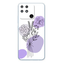 Силиконовый чехол с принтом в цветах на Realme NARZO 80 Lite 4G – Фиолетовый букет