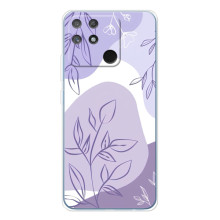 Силиконовый чехол с принтом в цветах на Realme NARZO 80 Lite 4G – Фиолетовый дизайн