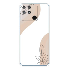 Силиконовый чехол с принтом в цветах на Realme NARZO 80 Lite 4G – Нюдовый дизайн
