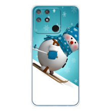 Новогодние Чехлы для Нарзо 80 Лайт 4Джи (VPrint) – Снеговик на лыжах