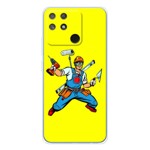 Силиконовый бампер (Работники) на Realme NARZO 80 Lite 4G – Строитель
