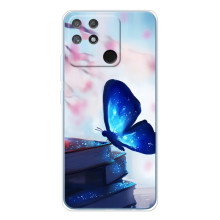 Силиконовый бампер с картинкой животных для Realme NARZO 80 Lite 4G – Бабочка синяя