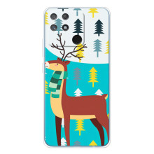 Силиконовый бампер с картинкой животных для Realme NARZO 80 Lite 4G – Олень с шарфом