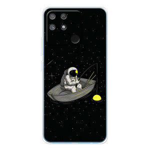 Силиконовый Чехол с принтом "Космонавты" на Realme NARZO 80 Lite 4G – Космонавт на рыбалке