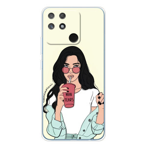 Силиконовый Чехол на Realme NARZO 80 Lite 4G с картинкой Стильных Девушек (С напитком)