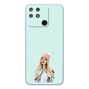 Силиконовый Чехол на Realme NARZO 80 Lite 4G с картинкой Стильных Девушек (В шапке)