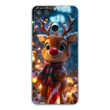 Яркий чехол для Realme NARZO 80 Lite 4G с Зимними Оленятами – Олень в шарфе