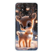 Яркий чехол для Realme NARZO 80 Lite 4G с Зимними Оленятами – Оленёнок