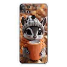 Печатный чехол «Зверята с кофе» для Realme NARZO 80 Lite 4G