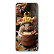 Печатный чехол «Зверята с кофе» для Realme NARZO 80 Lite 4G – Медведь с кофе