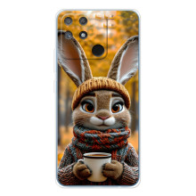 Печатный чехол «Зверята с кофе» для Realme NARZO 80 Lite 4G – Зайчик с кофе
