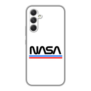 Силіконовый бампер з принтом "Наса" на RealMe Narzo 80 Lite 5G – NASA на білому тлі