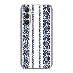 Силиконовый Чехол на RealMe Narzo 80 Lite 5G с картинкой Вышиванки – Синяя вышиванка