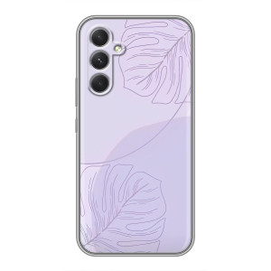 Чехол цветочный дизайн для RealMe Narzo 80 Lite 5G – Монстера фиолетовая