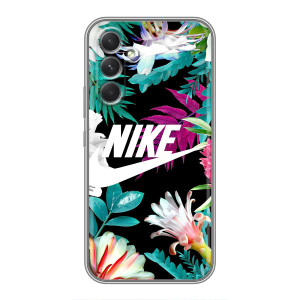 Силиконовый Чехол на RealMe Narzo 80 Lite 5G с картинкой Nike – Цветочный Nike