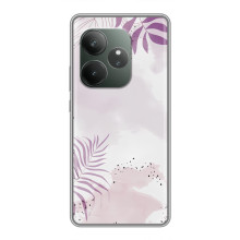 Чехол с цветочным принтом на 

Реалми Нарзо 90 
 – Фиолетовые листья