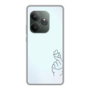 Чехлы (Знак сердечка) на RealMe Neo7 (Сердце на голубом)