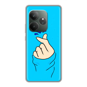 Чехлы (Знак сердечка) на RealMe Neo7 (Сердце на синем)