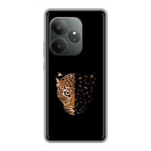 Чехол с леопардовым принтом на RealMe Neo7 – Леопард на черном