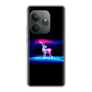 Силиконовый бампер с картинкой животных для RealMe Neo7 (Яркий олень)