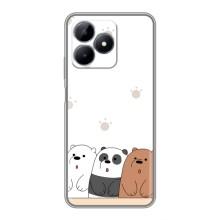 Чехлы с изображением разных животных для Realme Note 50 (Удивленные медвеженки)
