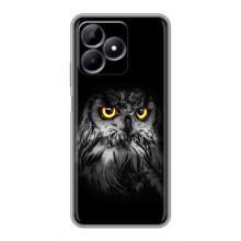 Чехлы с принтом СОВЫ для Realme Note 50 – Сова на чёрном