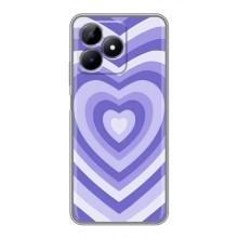Чехлы с тематикой "Маленькие Сердечки" на Realme Note 50 – Сердце фиолет