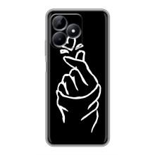 Чехлы (Знак сердечка) на Realme Note 50 – Сердце на черном