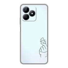 Чехлы (Знак сердечка) на Realme Note 50 – Сердце на голубом