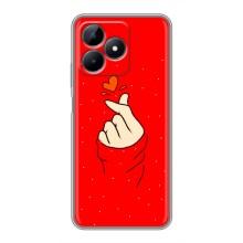 Чехлы (Знак сердечка) на Realme Note 50 – Сердце на красном