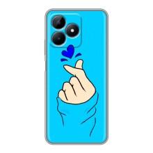 Чехлы (Знак сердечка) на Realme Note 50 – Сердце на синем