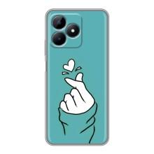 Чехлы (Знак сердечка) на Realme Note 50 – Сердечко на бирюзовом