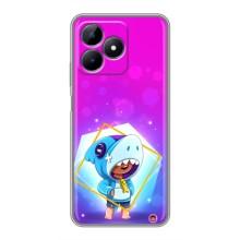 Чехол Бравл Старс для Realme Note 50 – Леон в костюме Акулы