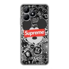 Чехол с Брендами одежды на Реалми Ноут 50 – Supreme Маус