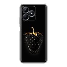 Чехол с изображением  вкусной еды для Realme Note 50 – Чёрная клубника