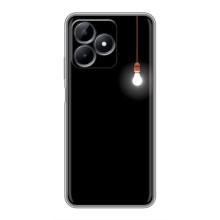 Чехол с картинками на черном фоне для Realme Note 50 – Лампочка