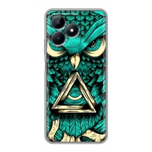 Чехол с птицами на Realme Note 50 (VPrint) (Сова с глазом)