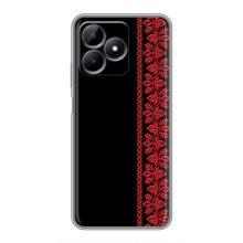 Силіконовый Чохол на Realme Note 50 з картинкой Вишиванки – Вишиванка на чорному