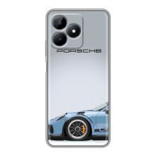 Чехол с авто Порше для Realme Note 50 – Голубой Порше