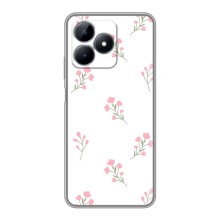 Чехол с розовым рисунком для Realme Note 50 (Розовые цветы)