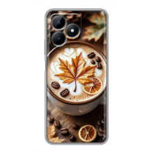 Чехол с уникальным дизайном «Осень с кофе» для Realme Note 50 – Пряный кофе