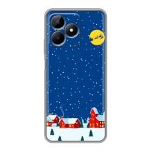 Силиконовый бампер на рождество для Realme Note 50 – Город в снегу