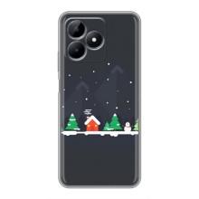 Силиконовый бампер на рождество для Realme Note 50 – Город зимний